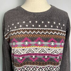 Cuddl Duds Aztec Stars, Women's Size Large, Long Sleeve, Fleece Cozy Shirt 2/$15